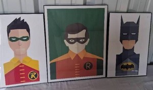 lot 68 image: 3 Batman & Robin Wall Decor Pieces