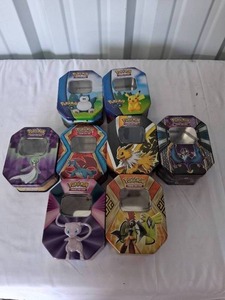 lot 87 image: Nice Selection of Pokemon Card Tins---Tins only