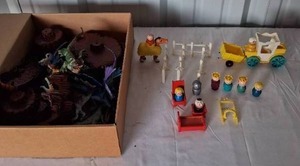 lot 114 image: Vintage Fisher Price Little People & Dragon Mountain Playsets