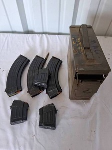 lot 125 image: Ammo Can with 7.62 Magazines Full of Ammo---See pics