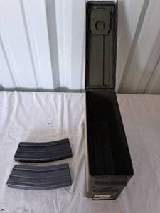 lot 130 image: Ammo Can & 2 Magazines with 223 Ammo---See pics