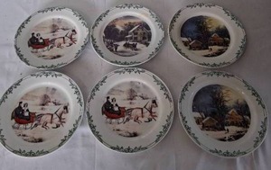lot 149 image: 6 Currier & Ives Collector Plates--See pics