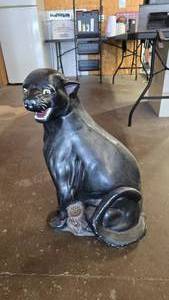 lot 14 image: Vintage Ceramic Black Panther Statue.  Approx 26 Tall