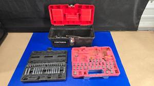 lot 22 image: Lot of Misc Tools w Cases & Toolbox w Tools.  Includes Everything Pictured.