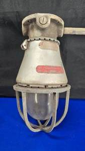 lot 30 image: Vintage Large Appleton AA-51 Explosion Proof Light w Cage.   LOOK THESE UP