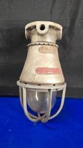 lot 31 image: Vintage Large Appleton AA-51 Explosion Proof Light w Cage.   LOOK THESE UP