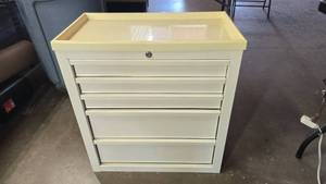 lot 61 image: 5 Compartment Steel Medical Cabinet w Lots of Tools.  Includes Everything Pictured.