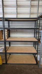 lot 63 image: Metal Adjustbale Shelf.  Measures 72 x 48 x 24  THIS SHELF MUST BE PICKED UP AFTER 4PM ON SATURDAY AUGUST 1ST