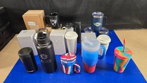 lot 67 image: Large Lot of Misc Cups, Mugs & Tumblers