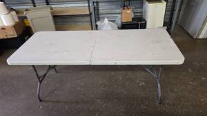 lot 74 image: Staples White 6 Folding Table