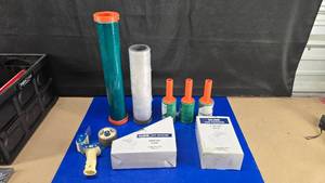 lot 82 image: Lot of Misc Moving & Packing Supplies.  Includes Pallet Wrap & Tape Dispensers