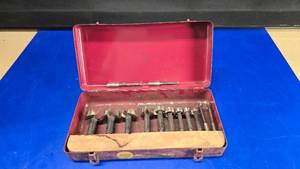 lot 98 image: Vintage Skil 13-Piece Forstner Bit Set w Metal Case
