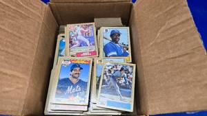 lot 110 image: Large Box FULL of 1987 Topps Baseball Cards.  Probably Over 2,000 Cards