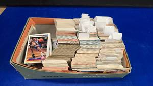 lot 112 image: Box FULL of Misc Baseball, Basketball & Football Cards