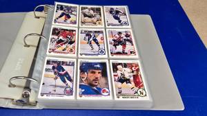lot 117 image: Large Binder w 1990-1991 Upper Deck Hockey Cards