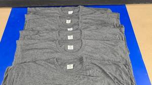 lot 127 image: Lot of 6 NEW CottonPoly Blend 2XL Charcoal Grey T-Shirts