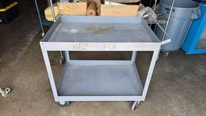 lot 162 image: Heavy Duty Steel Rolling Utility Shop Cart