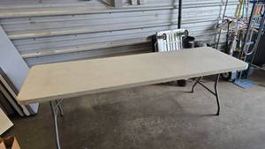 lot 174 image: Uline 8 White Banquet Table