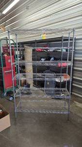 lot 185 image: Stainless 6-Tier Adjustable Wire Shelf.  Measures 72 x 48 x 18