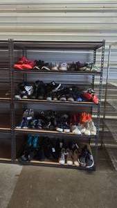 lot 191 image: Adjustable Metal Shelf.  Measures 72 x 48 x 24  THIS SHELF MUST BE PICKED UP AFTER 4PM ON SATURDAY AUGUST 1ST