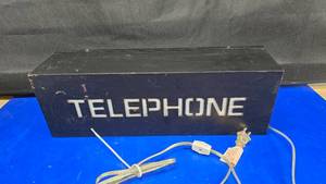 lot 195 image: Vintage Lighted Telephone Box Wall Dcor