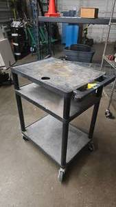 lot 223 image: Black Rolling Media Cart