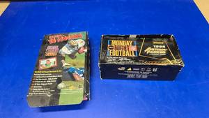 lot 232 image: 2 Boxes of Football Cards.  Includes 1995 Pinnacle Action Packed & 1996 Topps Stadium Club