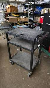 lot 242 image: Black Rolling Media Cart