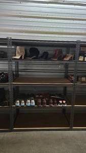 lot 246 image: Metal Adjustable Shelf.  Measures 72 x 48 x 24  CONTENTS NOT INCLUDED  THIS SHELF MUST BE PICKED UP AFTER 4PM ON SATURDAY AUGUST 1ST