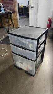 lot 274 image: Plastic 3 Drawer Storage Bin