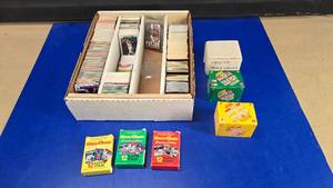 lot 286 image: Large Lot of Misc Baseball, Hockey & Football Cards.  Includes 1990 & 1991 Score RookieTraded, Early 1990s Sports Illustrated For Kids Cards & MUCH MORE