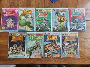 lot 8 image: Vintage selection of 9 DC comics - Claw The Unconquered - #1,2,3,4,5,6,7,8, and 9