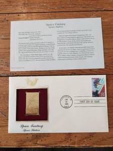 lot 21 image: 24Kt 1st Day commemorative stamp - Space Fantasy