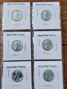 lot 31 image: Selection of 6 1943 steel pennies