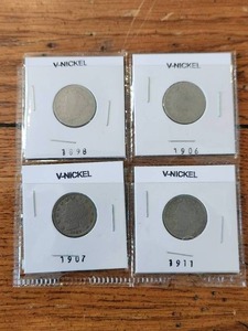 lot 54 image: Selection of V-Nickels - 1898,1906,1907,1911