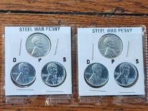lot 89 image: Set of 2 1943 D,P,S steel penny sets