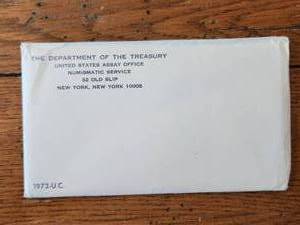 lot 114 image: 1972 uncirculated mint set of coins from the Dept. of Treasury