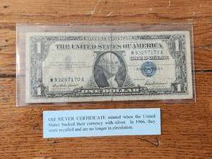 lot 119 image: 1957 $1 dollar silver certificate