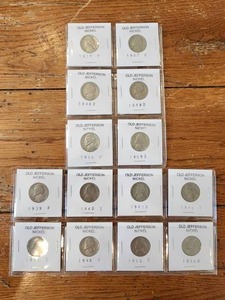 lot 154 image: Selection of Old Jefferson nickels