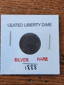 lot 160 image: 1888 silver Seated Liberty dime - rare