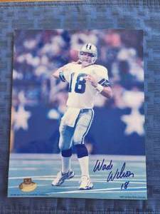 lot 120 image: 8x10 Dallas Cowboys #18 Wade Wilson autographed picture with C.O.A