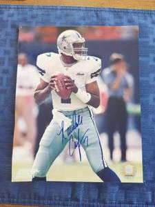 lot 139 image: 8x10 Dallas Cowboys #7 Randell Cunningham autographed picture with C.O.A