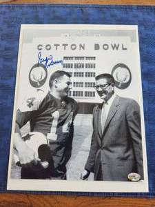 lot 154 image: 8x10 Dallas Cowboys #14 Eddie Lebaron autographed picture with C.O.A