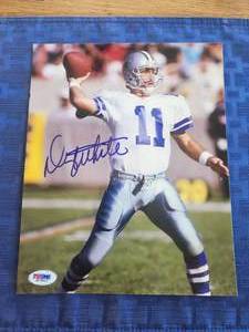 lot 156 image: 8x10 Dallas Cowboys #11 Danny White autographed picture with C.O.A