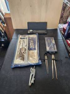 lot 203 image: Selection of drafting tools and a caliper