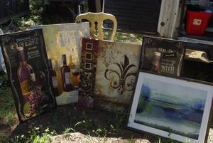 lot 64 image: Decorative wall art featuring wine designs