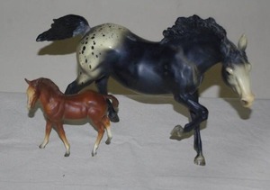 lot 113 image: Vintage BreyerStar-Studded Appaloosa and  Classic quarter horse foal