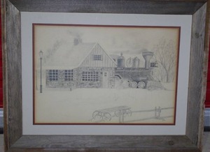 lot 215 image: Vintage framed artwork