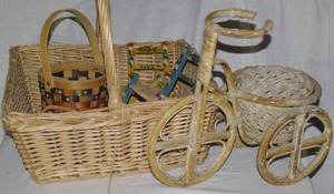 lot 216 image: Vintage Baskets bicycle planter basket