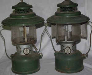 lot 223 image: 2 Vintage Coleman Big Hat dual-mantle camping lanterns